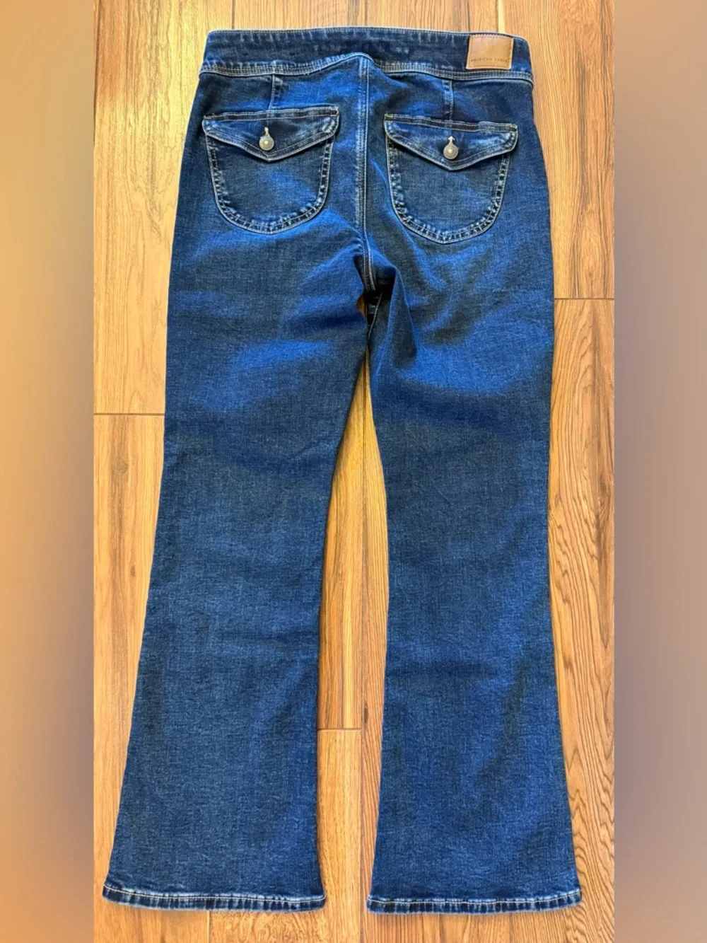 American Eagle Outfitters Dark Blue Flare Jeans - Picture 2 of 4